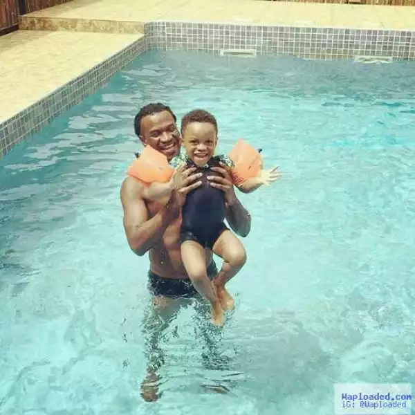 Photos: Paul Okoye And His Son Go Swimming
